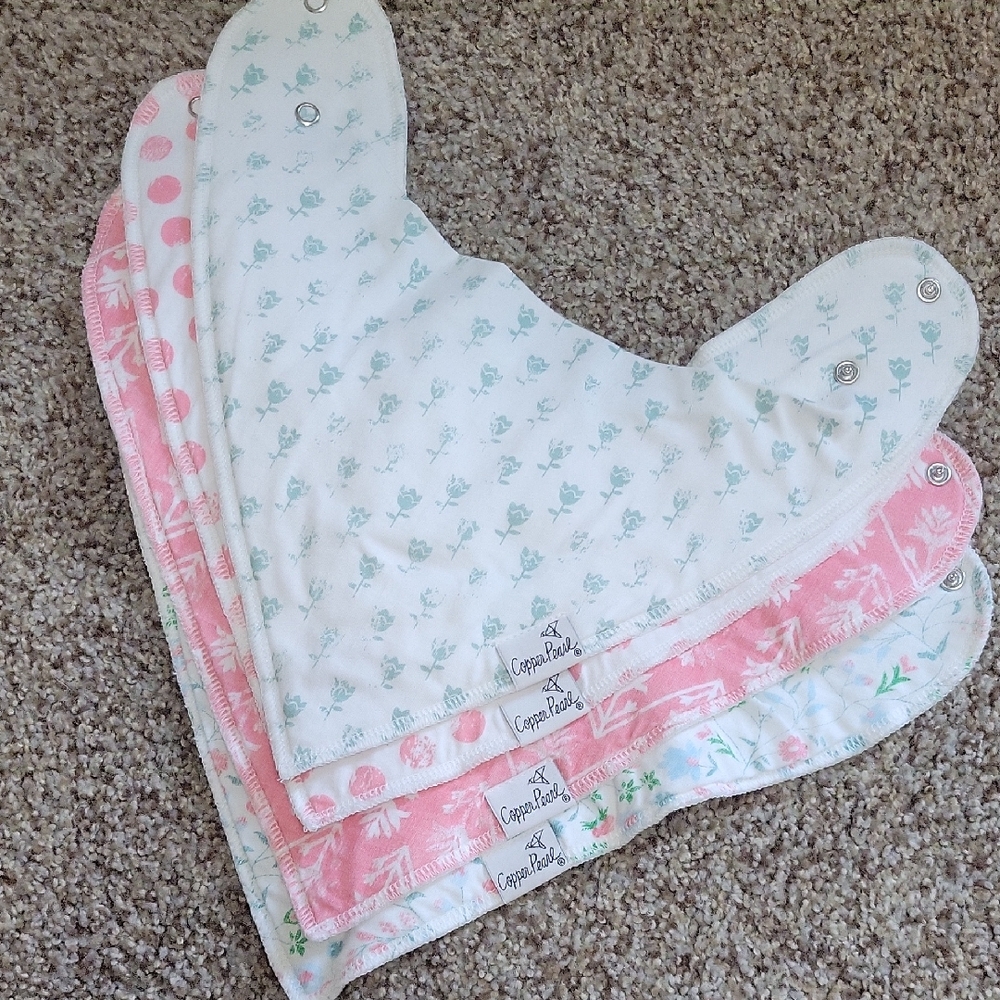 Copper Pearl Bandana Bibs - Claire Set